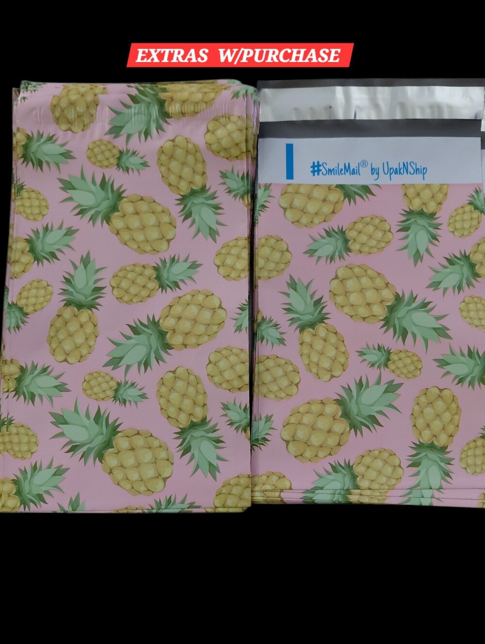 20ct. 6x9 Polymailers Tropical Pineapple/Random Thank You Cards And Stickers